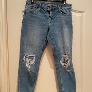 Topshop Petite Lucas Distressed Crop Jeans